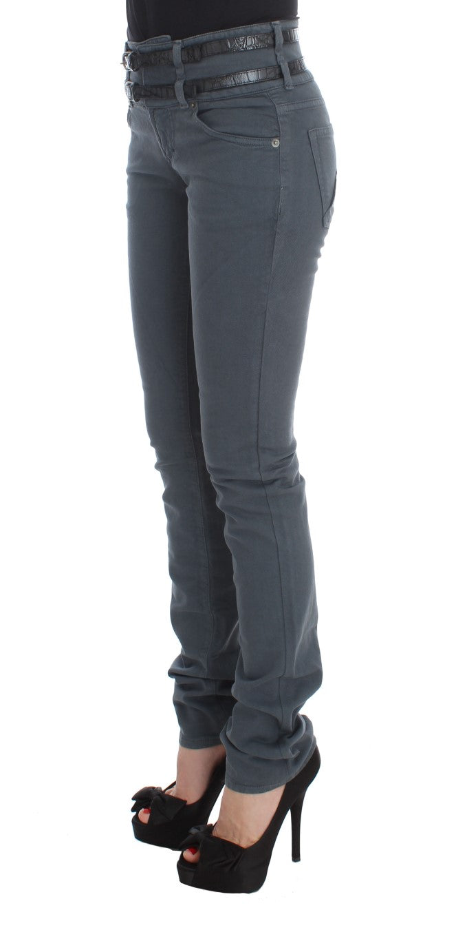 Sleek Slim Fit Italian Jeans in Chic Blue - SEHABRANDS