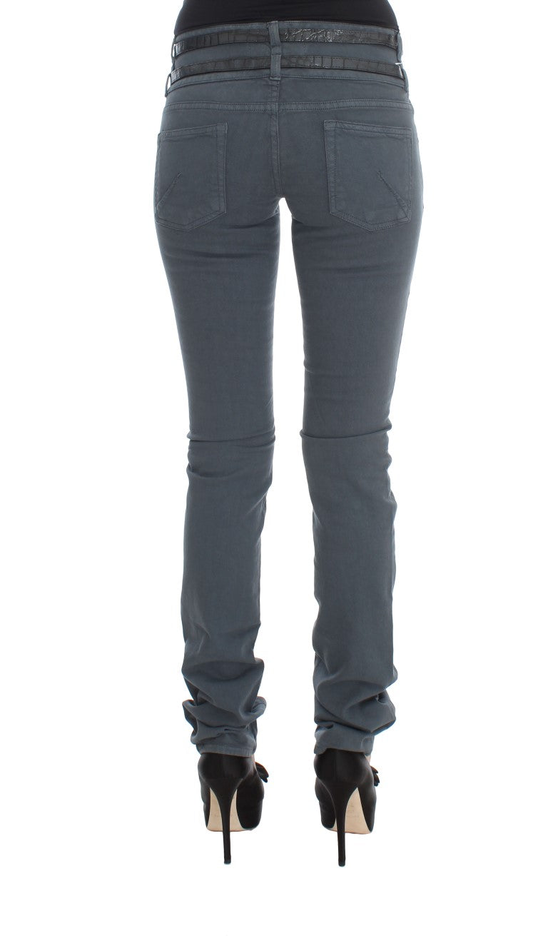 Sleek Slim Fit Italian Jeans in Chic Blue - SEHABRANDS