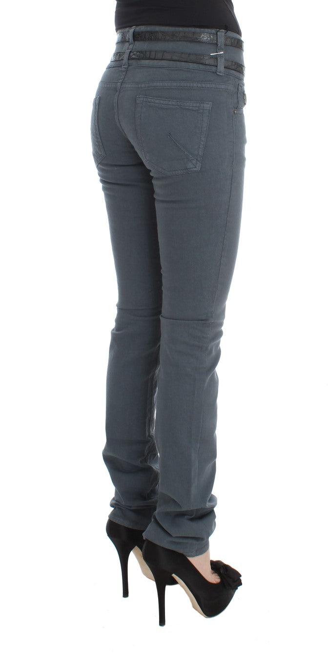 Sleek Slim Fit Italian Jeans in Chic Blue - SEHABRANDS