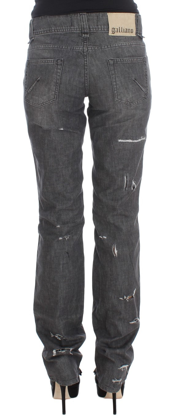 Chic Gray Wash Straight Fit Jeans - SEHABRANDS