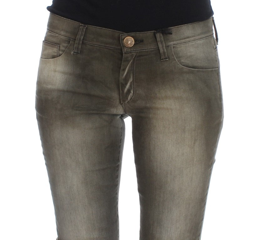 Chic Gray Slim Fit Italian Denim - SEHABRANDS