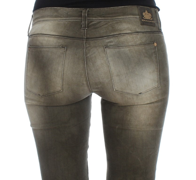 Chic Gray Slim Fit Italian Denim - SEHABRANDS