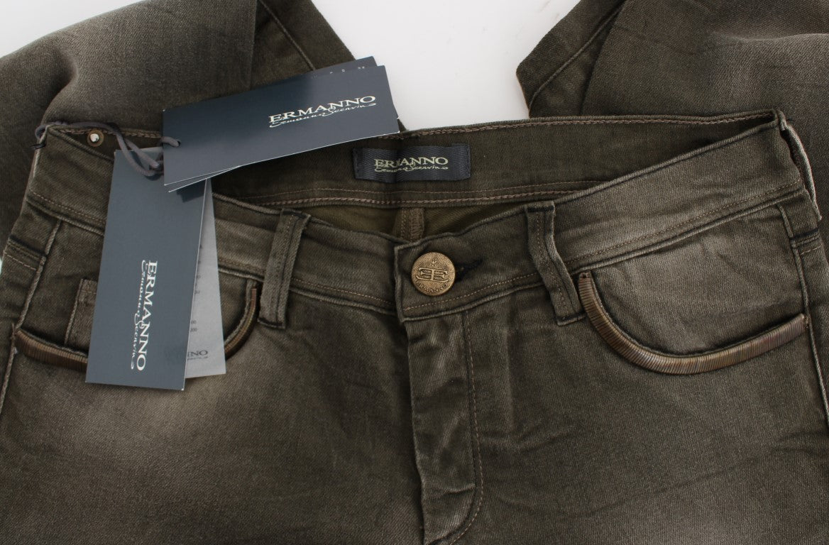 Chic Gray Slim Fit Italian Denim - SEHABRANDS