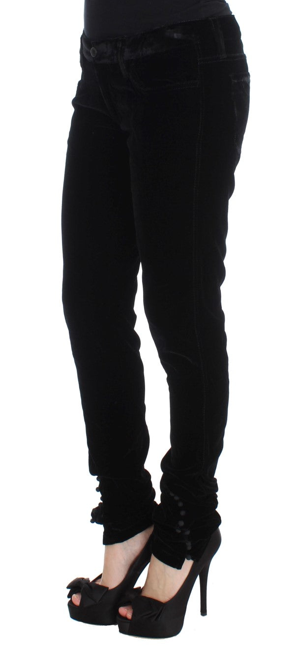 Elegant Black Slim Fit Trousers - SEHABRANDS