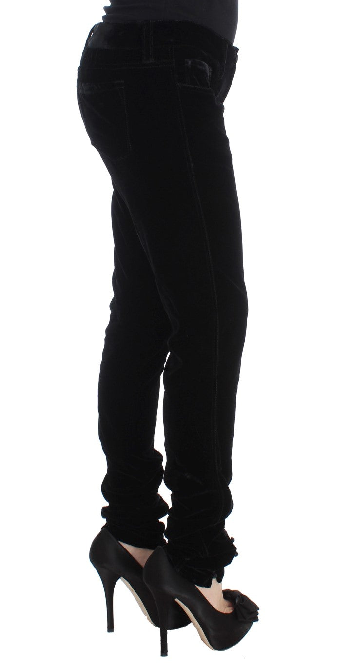 Elegant Black Slim Fit Trousers - SEHABRANDS