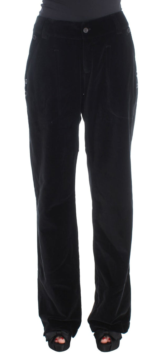 Chic Black Straight Fit Cotton Jeans - SEHABRANDS