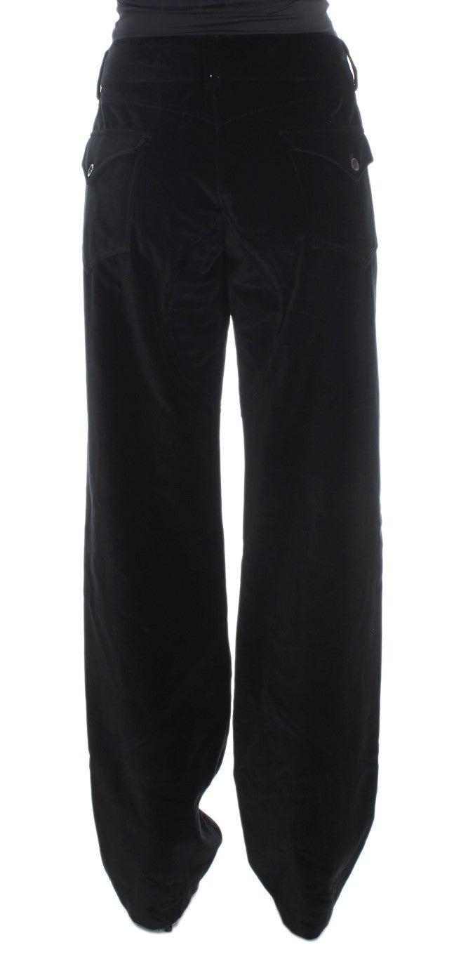 Chic Black Straight Fit Cotton Jeans - SEHABRANDS