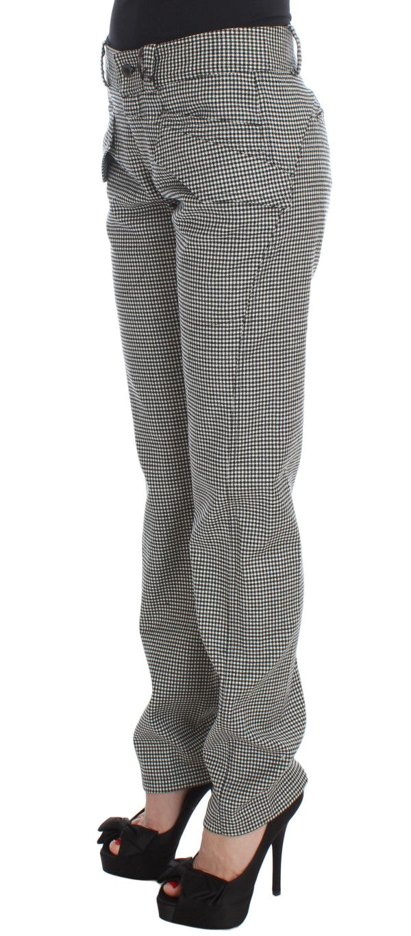 Chic Checkered Black & White Regular Fit Pants - SEHABRANDS