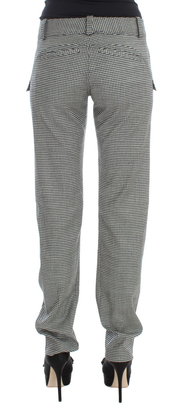 Chic Checkered Black & White Regular Fit Pants - SEHABRANDS