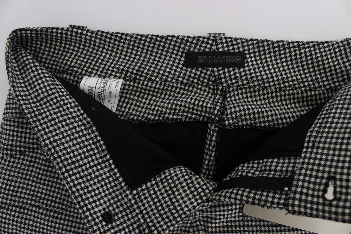 Chic Checkered Black & White Regular Fit Pants - SEHABRANDS