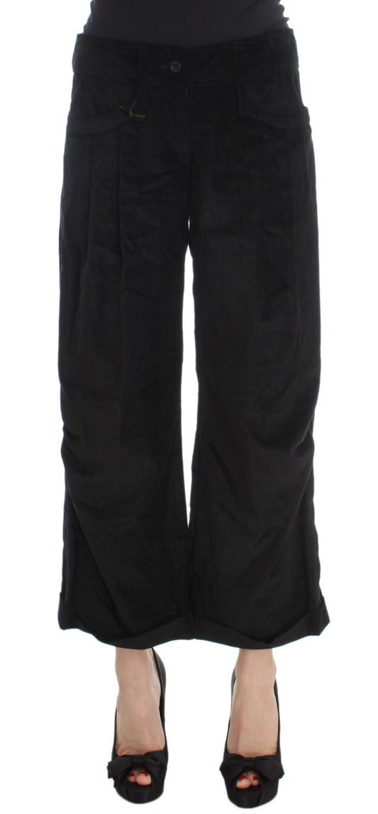 Chic Black Wide Leg Cotton Jeans - SEHABRANDS