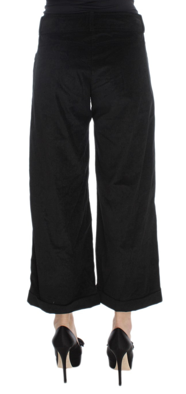 Chic Black Wide Leg Cotton Jeans - SEHABRANDS