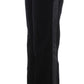 Elegant Black Wide Leg Silk Blend Pants - SEHABRANDS