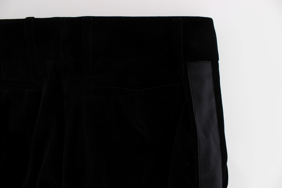 Elegant Black Wide Leg Silk Blend Pants - SEHABRANDS