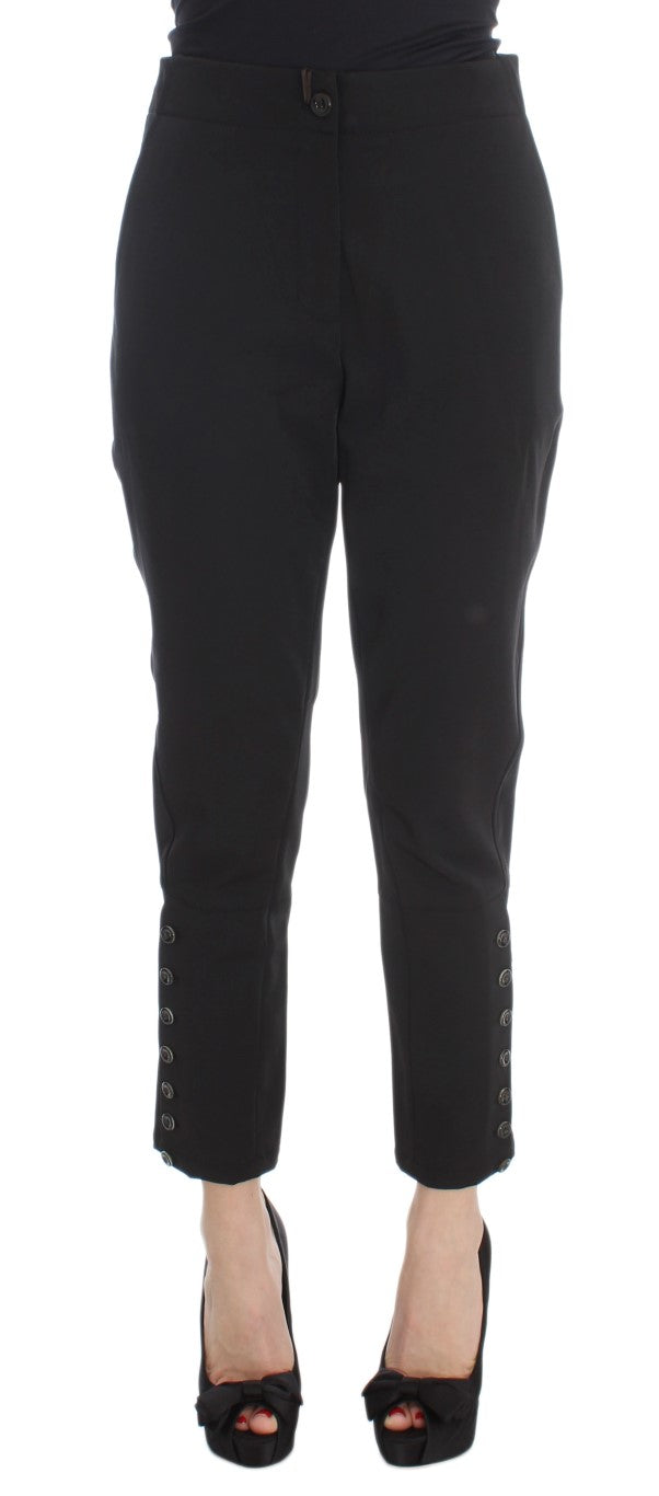 Elegant Cropped Capri Pants in Black - SEHABRANDS