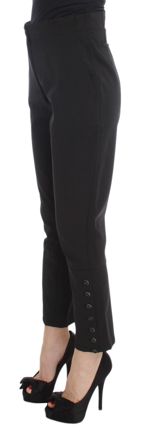 Elegant Cropped Capri Pants in Black - SEHABRANDS