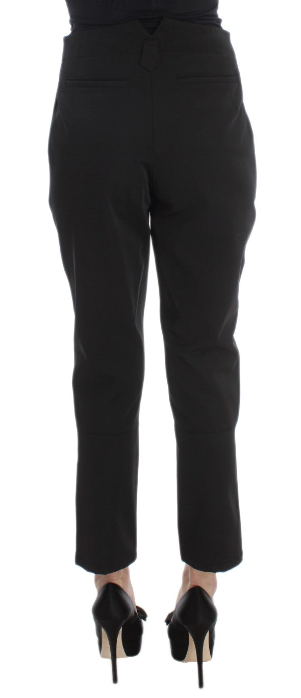 Elegant Cropped Capri Pants in Black - SEHABRANDS