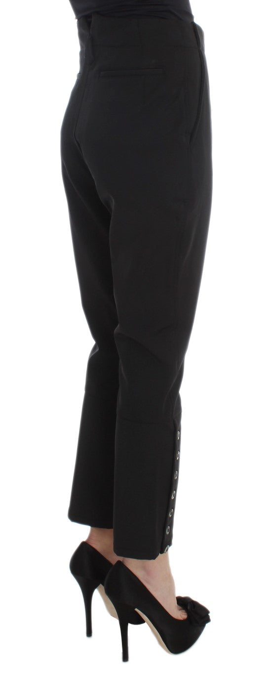 Elegant Cropped Capri Pants in Black - SEHABRANDS