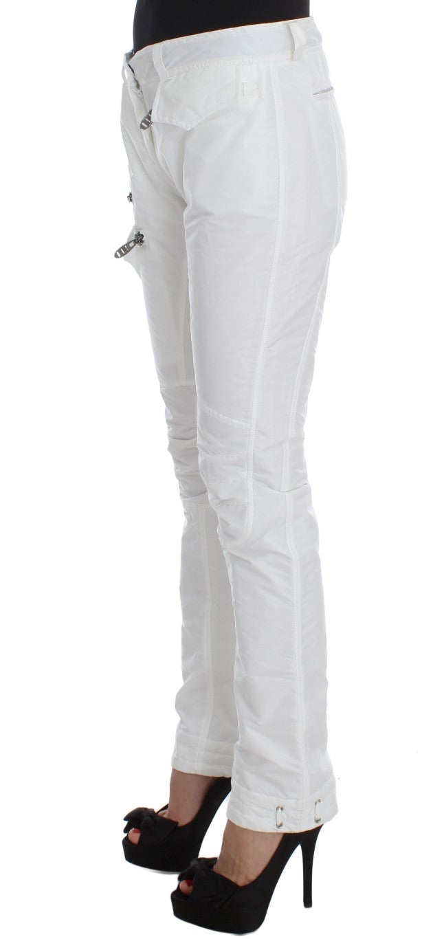 Chic White Nylon Cargo Pants by Italian Designer - SEHABRANDS