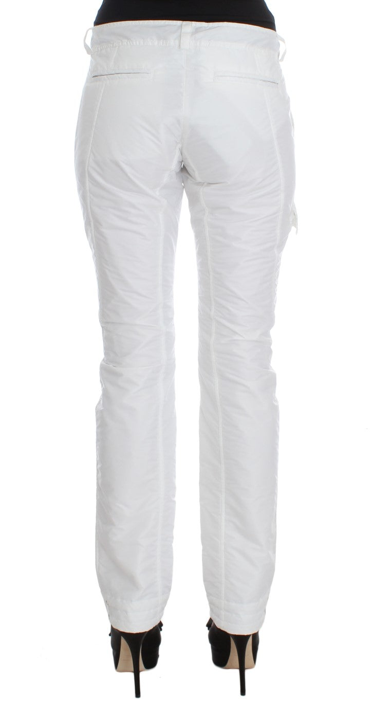 Chic White Nylon Cargo Pants by Italian Designer - SEHABRANDS