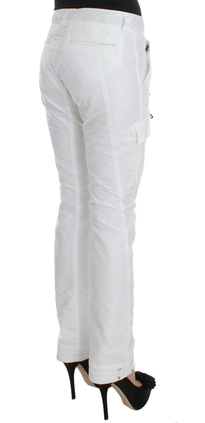 Chic White Nylon Cargo Pants by Italian Designer - SEHABRANDS