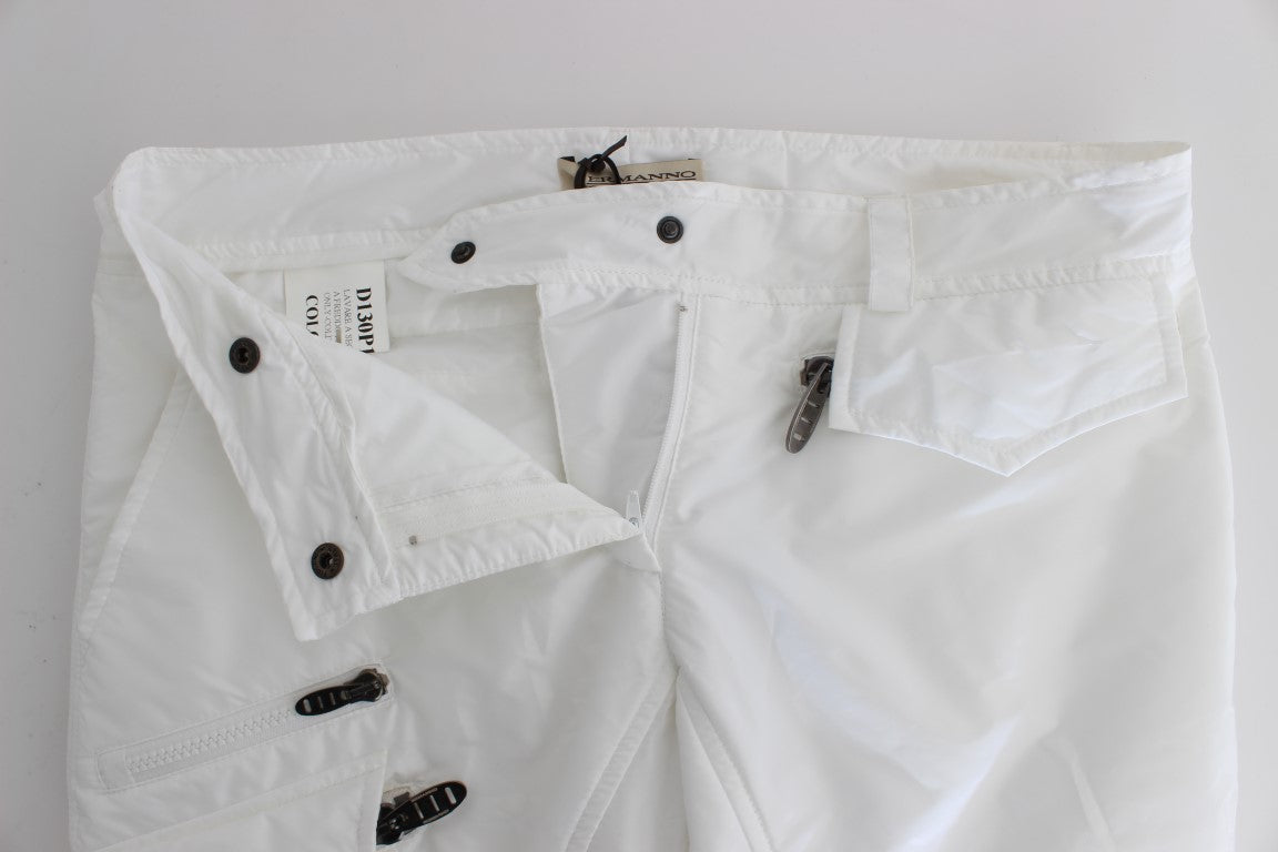 Chic White Nylon Cargo Pants by Italian Designer - SEHABRANDS