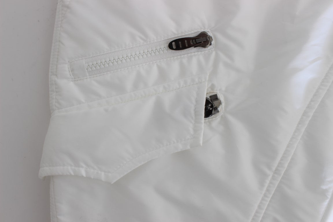 Chic White Nylon Cargo Pants by Italian Designer - SEHABRANDS