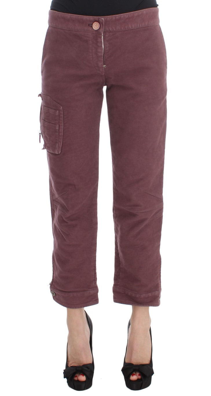 Chic Bordeaux Capri Cropped Cargo Pants - SEHABRANDS