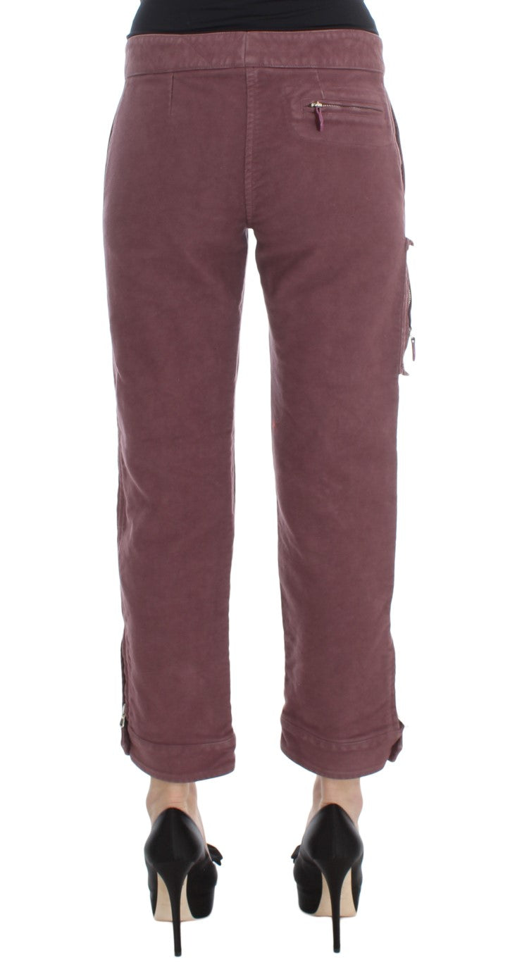 Chic Bordeaux Capri Cropped Cargo Pants - SEHABRANDS