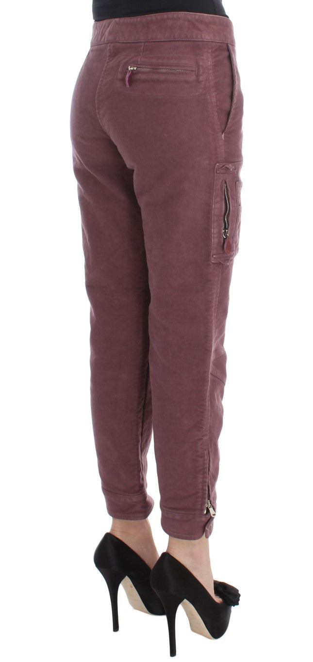 Chic Bordeaux Capri Cropped Cargo Pants - SEHABRANDS