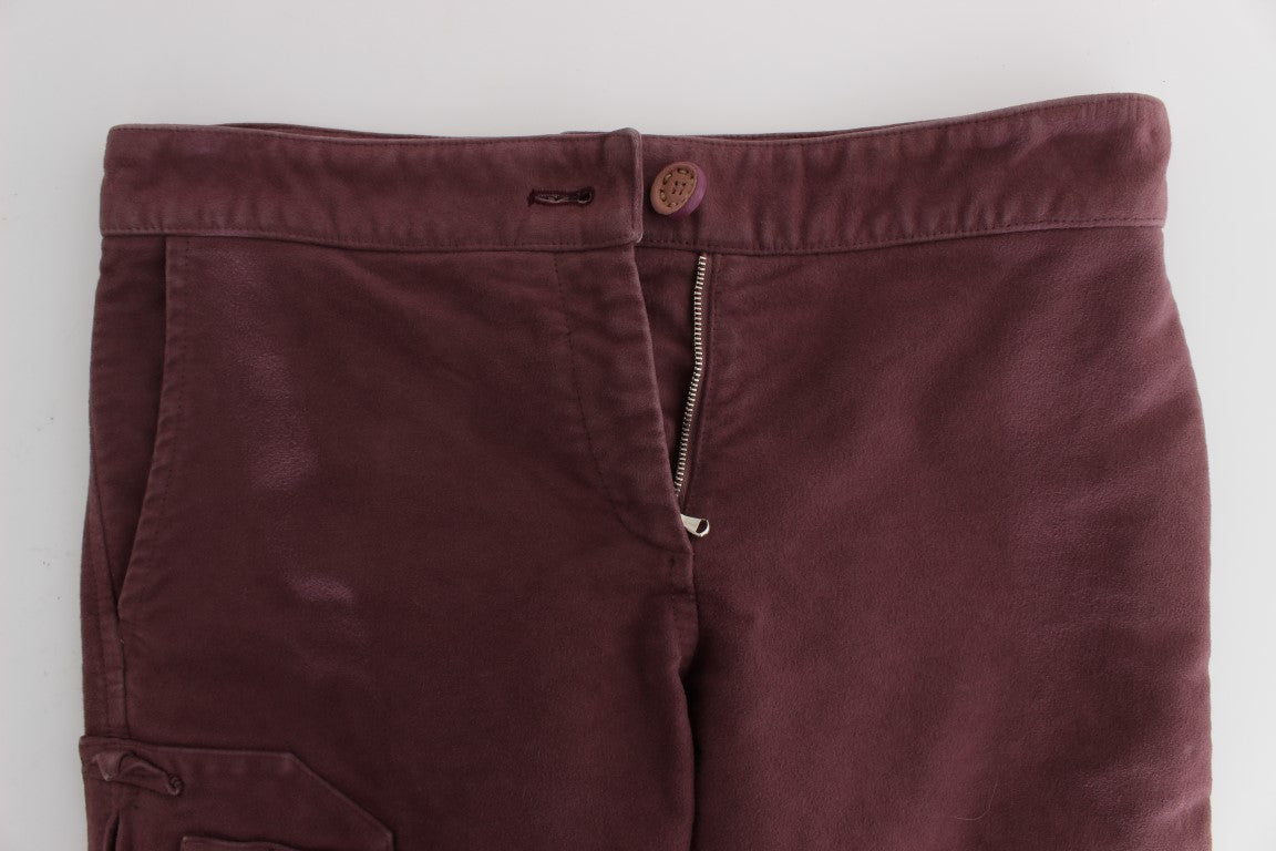 Chic Bordeaux Capri Cropped Cargo Pants - SEHABRANDS