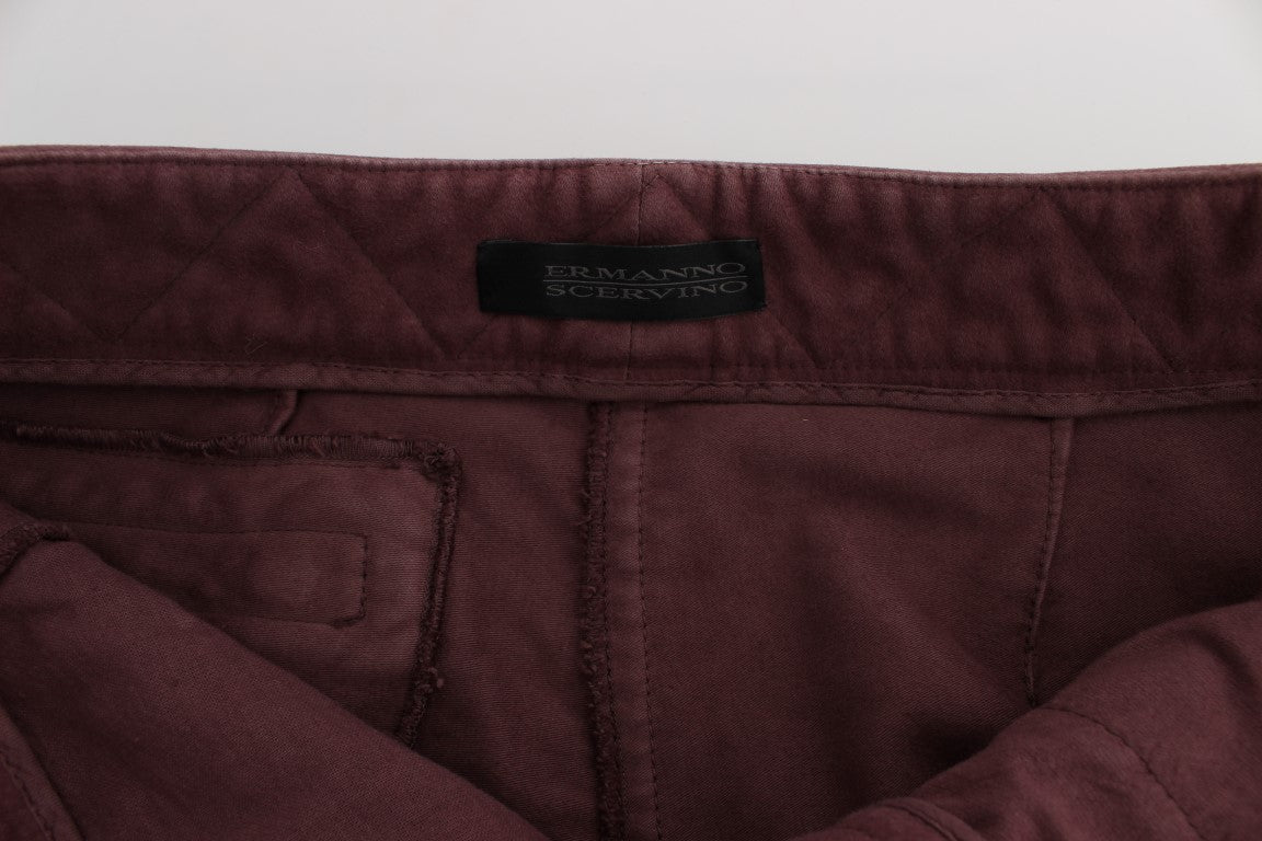 Chic Bordeaux Capri Cropped Cargo Pants - SEHABRANDS