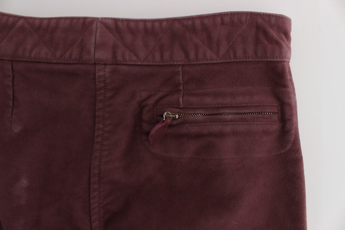 Chic Bordeaux Capri Cropped Cargo Pants - SEHABRANDS