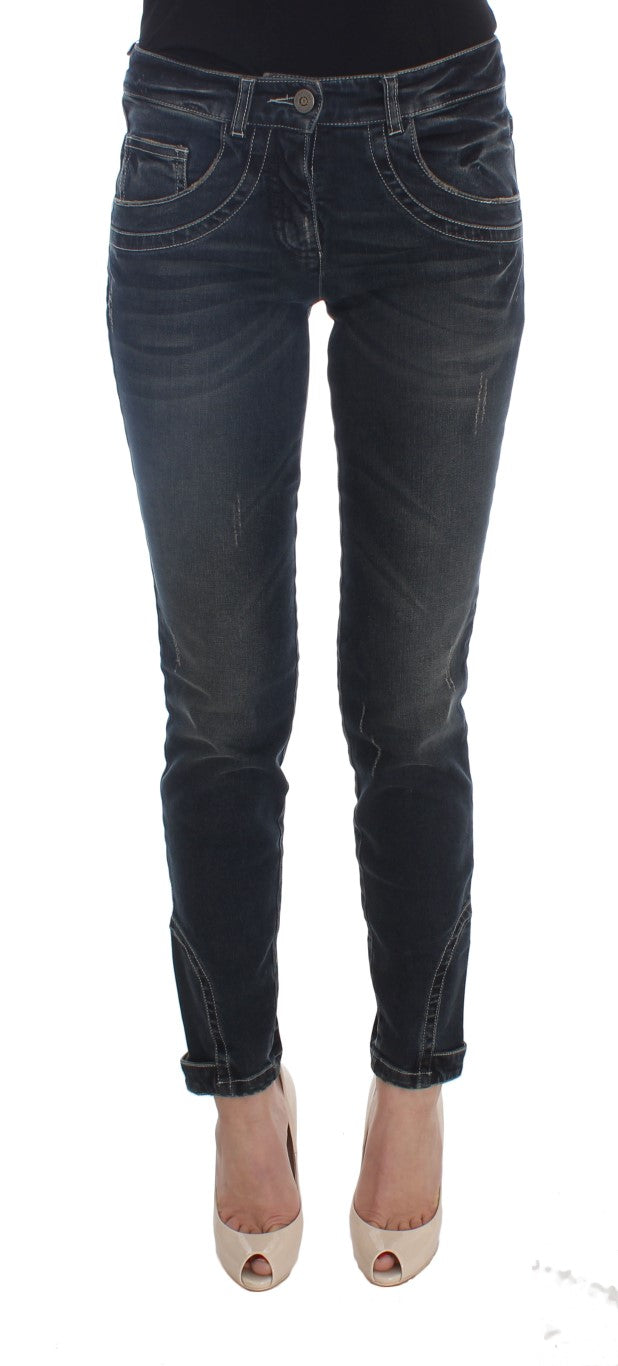 Chic Blue Slim Fit Italian Jeans - SEHABRANDS