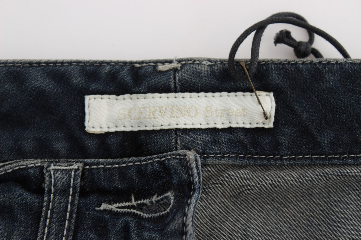 Chic Blue Slim Fit Italian Jeans - SEHABRANDS