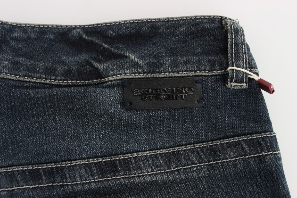 Chic Blue Slim Fit Italian Jeans - SEHABRANDS