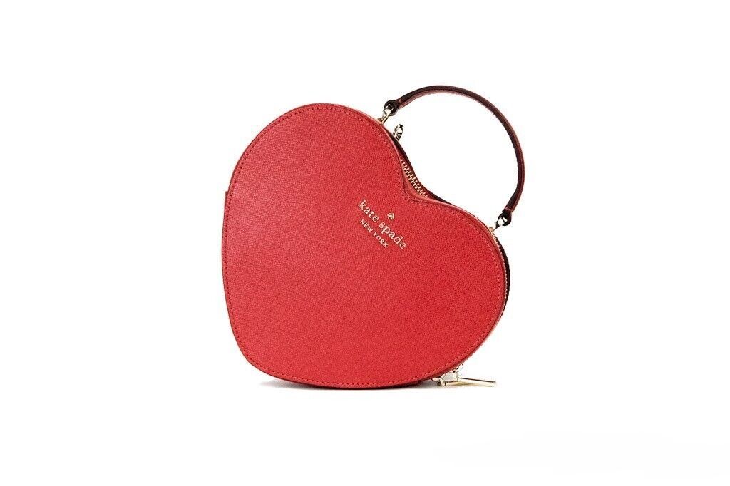 Love Shack Candied Cherry Saffiano Top Handle Heart Crossbody Handbag Red - SEHABRANDS