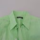 Dolce & Gabbana Mint Green Slim Fit Casual Button-Down Shirt