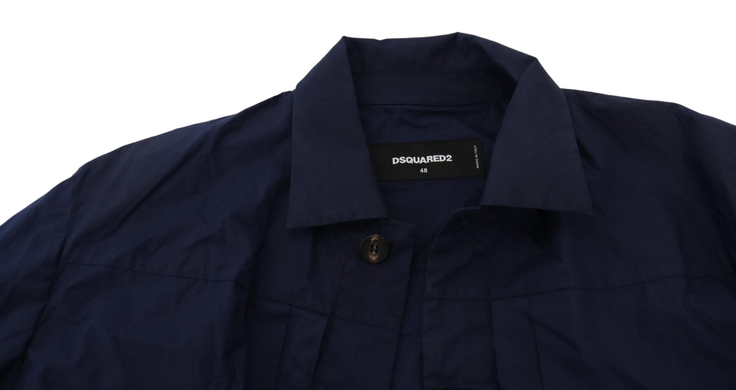 Svelte Dark Blue Cotton Shirt - SEHABRANDS