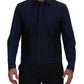 Svelte Dark Blue Cotton Shirt - SEHABRANDS