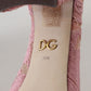 Dolce & Gabbana Pastel Pink Lace Crystal Embellished Pumps