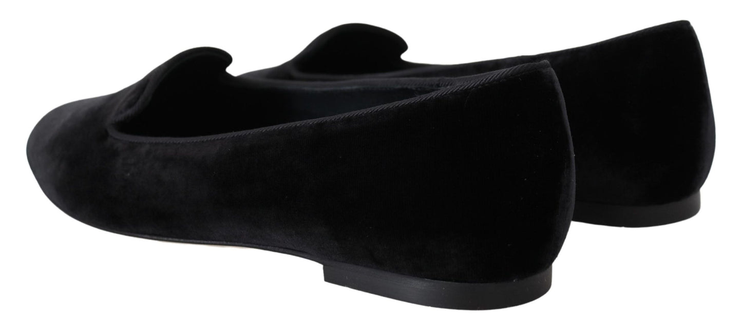 Dolce & Gabbana Elegant Black Silk-Blend Loafers