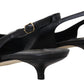 Dolce & Gabbana Elegant Black Leather Slingback Pumps