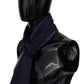 Navy Wool Knit Unisex Neck Wrap Fringe Shawl Men's Scarf - SEHABRANDS