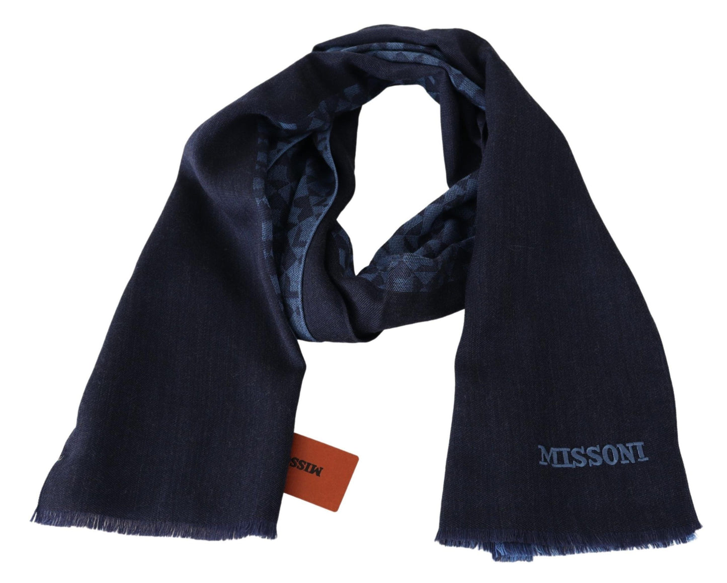 Navy Wool Knit Unisex Neck Wrap Fringe Shawl Men's Scarf - SEHABRANDS