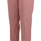 Dolce & Gabbana Chic MidWaist Virgin Wool Pink Pants