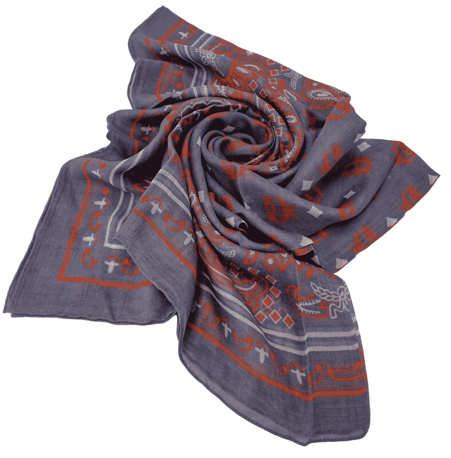 Stonewash Modal Silk Paisley Print Jacquard Scarf - SEHABRANDS