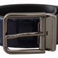 Dolce & Gabbana Elegant Blue Leather Belt with Silver Buckle