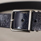 Dolce & Gabbana Elegant Blue Leather Belt with Silver Buckle