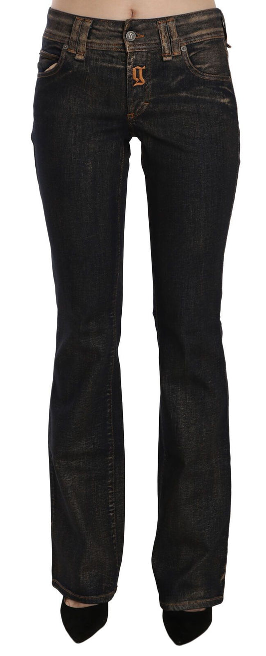 Chic Flared Mid Waist Black Denim - SEHABRANDS